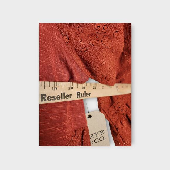 NEW Frye and Co. Peplum Blouse with Ruffle Hem Picante Orange Red Women's 2X - Picture 5 of 8